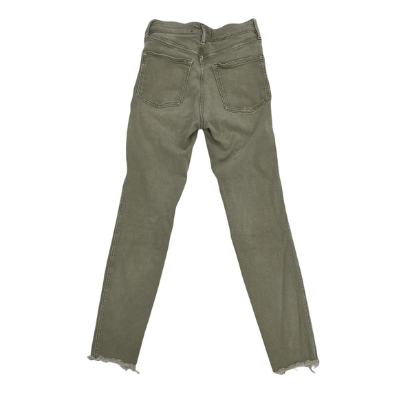 Free People Green High Rise Frayed Hem Denim Jeggings Size 27 Women’s - Picture 3 of 8